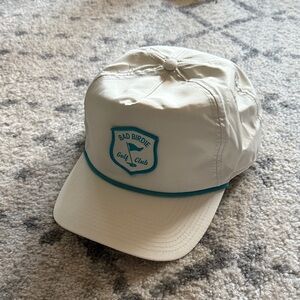 Bad Birdie Cream Cap with Teal Logo